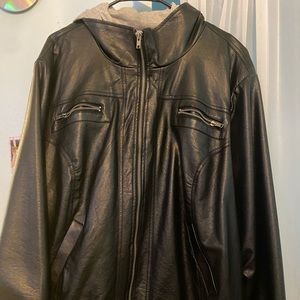 Torrid Faux Leather Bomber w/ Hood